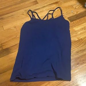 blue tank top